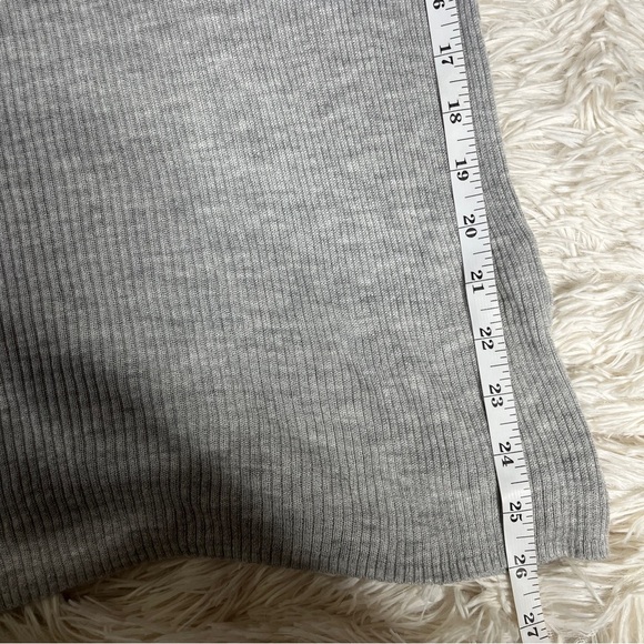 New Madewell Ruffle Shoulder Ribbed Knit Pullover Top Gray | Size L - Picture 10 of 13